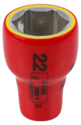 Produktbild von WETEC Sechskant-Steckschlüssel-Einsatz, 3/8", Größe 22 mm, 1000 V (Stecknuss)