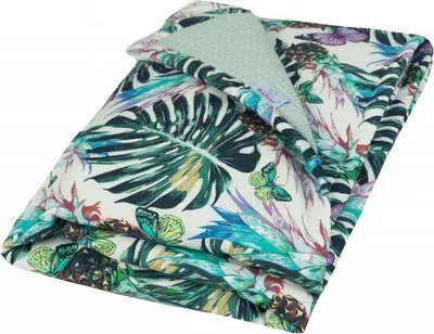 Image de Prestige Couverture en coton double épaisseur 75x100 motif feuilles