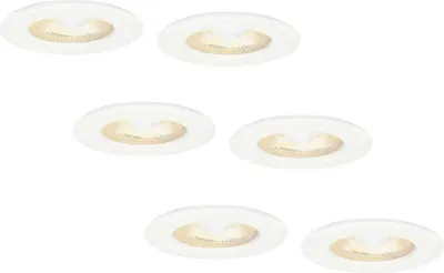 Produktbild von hoftronic LED Einbaustrahler Nola 5W 480lm 2700K IP65 Weiß Dimmbar Set 6x