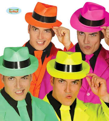 Immagine prodotto di Cappello da gangster rosa verde arancio per adulti
