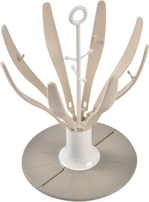 Image de Égoutte-biberons pliable BEABA Flower, Jusqu'à 8 biberons, Compact, Argile