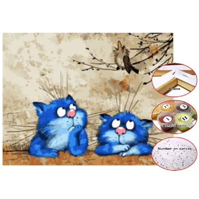 Produktbild von Malerei mit Zahlen Leinwand 30x40cm Katzen