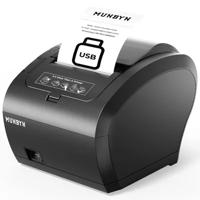 Thermodrucker 80 mm, USB, 230 mm/s, ESC/POS, schwarz