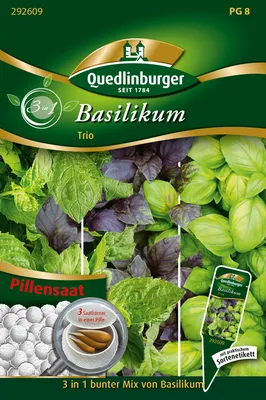 Produktbild von Basilikum Trio (Pillensaat) | Basilikumsamen von Quedlinburger