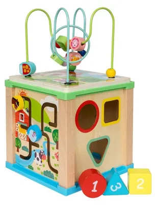 Zdjęcie produktu dla Drewniana Kostka Edukacyjna Aktywizująca 5w1 Smily Play