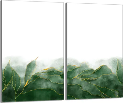 Produktbild von Herdabdeckplatten 2 teilig 30x52 Glaskeramikkochfeld Abdeckung Glas, Laub Grün