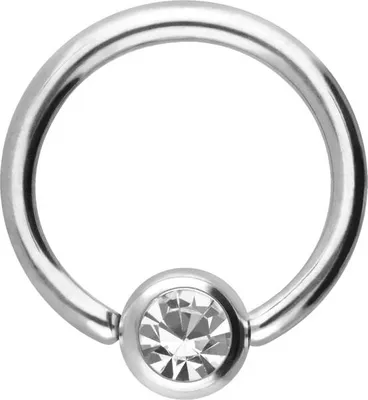 Produktbild von Intim-Piercing, Septum Piercing Chirurgenstahl Klemmkugelring KRISTALL Silber Innendurchmesser: 8 mm