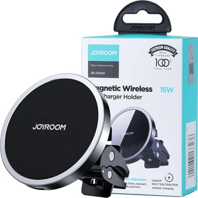 Obrázek produktu pro JOYROOM JR-ZS240, Auto, USB, Bezdrátové nabíjení, Černá