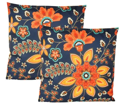Produktbild von JACK 2er Set 45x45cm Motiv Outdoor Kissenhülle Kissenbezug Hülle Wasserfest Kissen Garten Stuhl Lotus Effekt, Farbe:Sommertraum