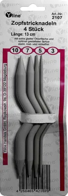 4 Zopfnadeln, Stärke 3,0–10,0 mm, Länge 13 cm, Strickzubehör