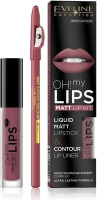 Produktbild von EVELINE OH! my Lips Liquid Matt Lipstick & Lip Liner, Cashmere Rose