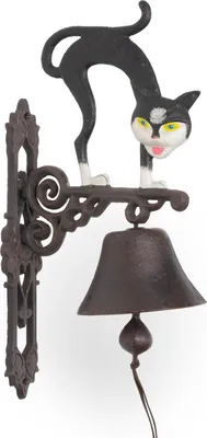 Produktbild von Moritz Deko Glocke Katze Buckel 62 x 14 x 22 cm I Wandglocke I Glocke Haustür I zum Aufhängen I Türglocke Gusseisen I Gartenglocke I Retro I Antik I Shabby