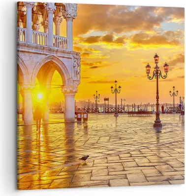 Produktbild von Bild auf Leinwand - Leinwandbild - Venedig Stadt - 50x50cm - Wand Bild - Wanddeko - Wandbilder - Leinwanddruck - Bilder - Kunstdruck - Wanddekoration - Leinwand bilder - Wandkunst - AC50x50-3665