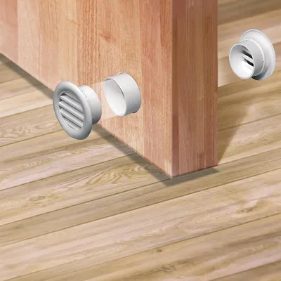 Ventilationsgitter Ø 40 mm Rund Braun mit Insektenschutznetz - Set von 2