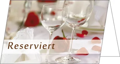 Produktbild von 50 Stück neutrale Tischkarten Tischaufsteller reserviert ( TK-110 ) Restaurant Gaststätte Gastronomiekarten zur Reservierung der Tische ihrer Feier