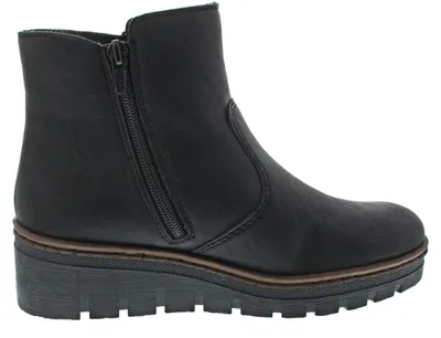 Produktbild von Rieker Damen Winterstiefeletten/ Ankle Boots Schwarz Kunstleder Größe: 42