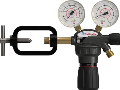 Produktbild von Druckminderer Acetylen 3/8 Zoll - leicht ablesbare Manometer mit Regelknopf