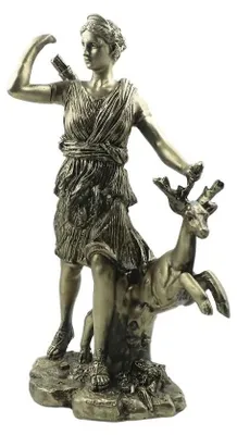 Artemis Statue 27 cm, griechische Jagdgöttin, Kunstharz, Dekoration