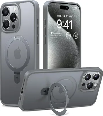 Obrázek produktu pro TORRAS Ostand iPhone 15 Pro Max pouzdro MagSafe Military Protection Grey