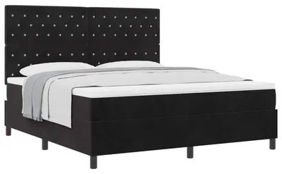 Immagine prodotto di Letto a molle con materasso nero 180 x 200 cm in velluto