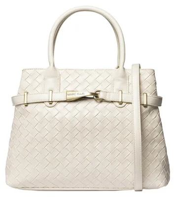 Produktbild von Handtasche Damen Marc Ellis Deep Bag Creme Geometrische Textur Reißverschluss Caffè UNICA 32x25x11 cm ARIZONA L PLAIT-MOKA-MOUSSE