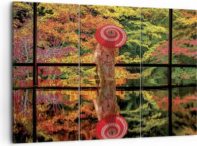 Produktbild von Bild auf Leinwand - Leinwandbild - 3 Teile - Tubikoin Tempel Die Farben - 105x70cm - Wand Bild - Wanddeko - Wandbilder - Leinwanddruck - Bilder - Wanddekoration - Leinwand bilder - CE105x70-4485
