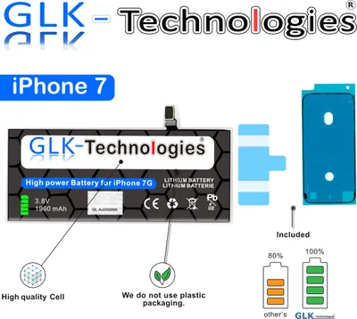 Produktbild von GLK-Technologies Akku für Apple iPhone 7 7G A1778 A1660 A1779 Accu Batterie PRO Ohne Set