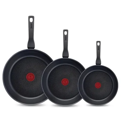 Produktbild von Tefal XL Force Pfannenset, Bratpfannen Ø24/28/32cm, Nicht für Induktion geeignet, Aluminium, Schwarz