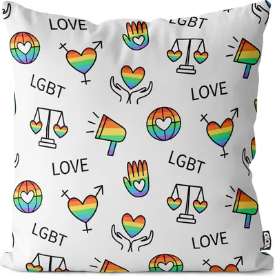 Produktbild von VOID Pride Hand Herz Regenbogen Kissenbezug Kissenhülle Polyester wasserfest Outdoor Garten Kissen Deko