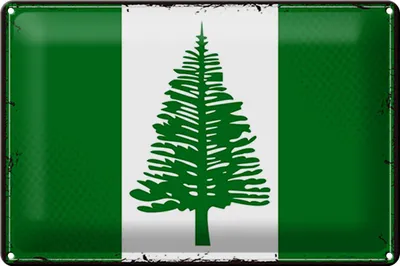 Produktbild von Blechschild Flagge Norfolkinsel 30x20cm Retro Flag