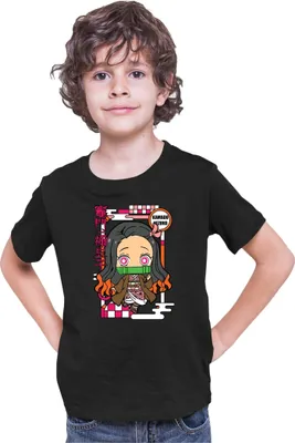 Produktbild von Kinder T-Shirt Demon Anime Slayer Kimetsu No Yaiba Chibi Nezuko Kamado, 5-6 Jahr - 116 / Schwarz