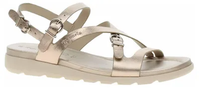 Produktbild von Tamaris Damen Plateau Sandalen, Leder, Beige, Riemchen, offene Schuhspitze, flacher Absatz