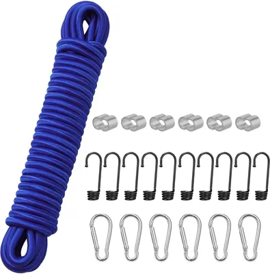 Produktbild von Gummiseil Expander Flexibles Seil 8 mm 10 m mit Haken Blau