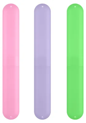 Produktbild von kwmobile 3x Zahnbürsten Etui aus Kunststoff - 20,5 x 3 x 2 cm - Zahnbürstenhülle mit Lüftungsschlitzen - Hülle Pink Violett Grün