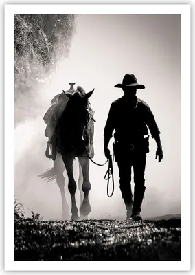 Produktbild von Poster - Poster ohne Rahmen - Cowboy Pferd Shady - 70x100 cm - Wand Bild - Wanddeko - Wandbilder - Kunstposter - Wandposter - Bilder - Kunstdruck - Wanddekoration - Wandbild - P2XPA70x100-4620