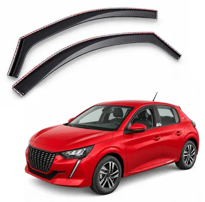 Produktbild von J&J AUTOMOTIVE GP Windabweiser Für Peugeot 208 Ab 2019 2tlg, GP Regenabweiser, Schwarz, Getönt, Aerodynamisch, Einfache Montage, Befeistigung mit Clips