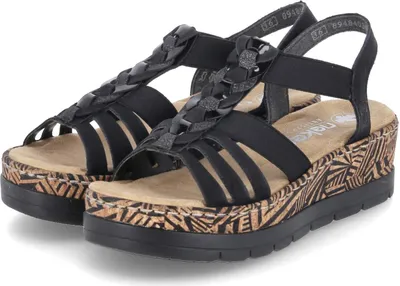 Produktbild von Rieker Damen-Sandalette Schwarz-Braun, Farbe:schwarz, EU Größe:36