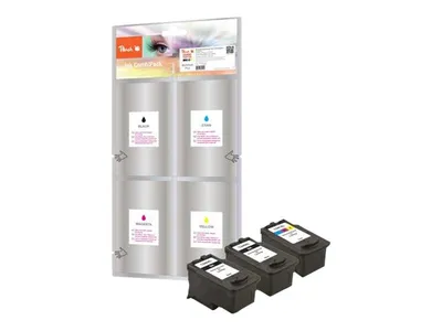 Immagine prodotto di Peach Spar Pack Plus - confezione da 3 pezzi - capacità XL - nero, colore (ciano, magenta, giallo)