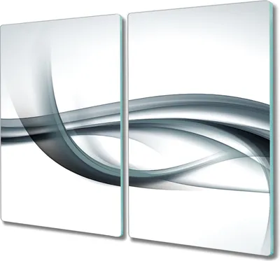 Produktbild von Coloray Kochplattenabdeckung Herdabdeckplatte 2x30x52 cm Hackbrett Schneidebrett Küchenbrett - Wellen