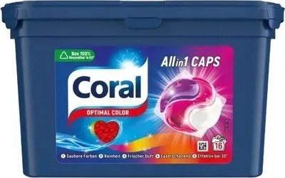 Produktbild von Korallen Komplette Farbe 1-in-1 Wäschekapseln, 16 Stück