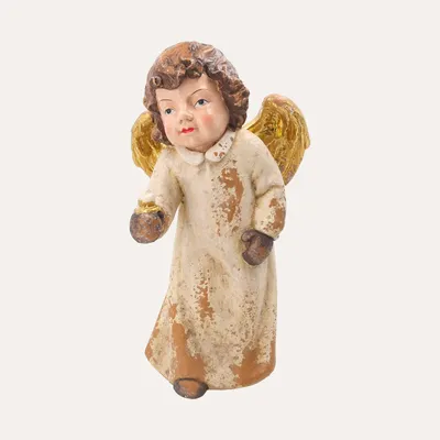 Produktbild von KEYHOMESTORE | Weihnachtsengelskulptur mit Kerzenhalter aus Kunstharz, H. 55 cm
