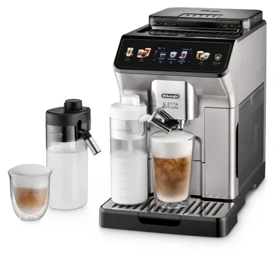 Obrázok produktu pre De’Longhi Eletta Explore, Espresso kávovar, 1,8 L, Kávové zrná, Mletá káva, Vstavaný mlynček, 1450 W, Čierna, Strieborná