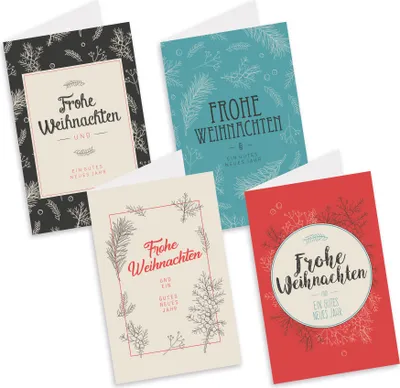 Produktbild von itenga Weihnachtskarten "Vintage" 8x Klappkarte DIN A6 + Umschlag