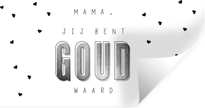 Produktbild von MuchoWow® Wandtattoo Wandsticker Wandaufkleber Sprüche - Zitate Mama Du bist Gold wert - Mutter - Muttertagsgeschenk - liebe Mama - schwarz-weiß 80x40 cm Selbstklebend und Repositionierbar - Aufkleber