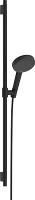 Image de Ensemble de douchette hansgrohe Raindance Alive Select S, 125, 3 jets, EcoSmart, avec barre de douche Unica S Puro de 90 cm, finition noir mat