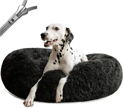 Produktbild von Rundes, beruhigendes Donut-Hundebett, waschbares rundes Kissen-Haustierbett
