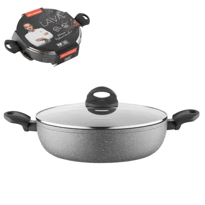 Produktbild von Topf 3,8 l INDUKTION Kochtopf Aluminium Suppentopf Deckel FLORINA LAVA STONE