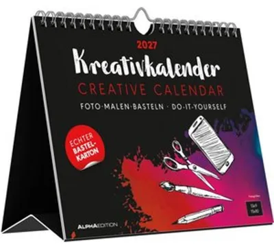 Immagine prodotto di Calendario creativo da tavolo, formato orizzontale, nero, 2027