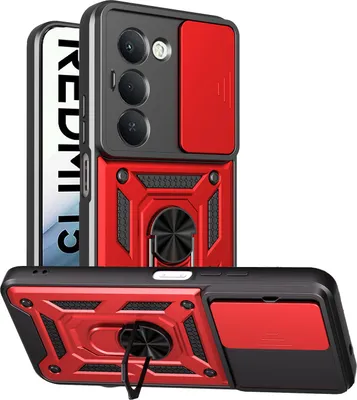 Produktbild von Panzerhülle für Xiaomi Redmi 15 4G / 5G mit Kameraschutz Rot