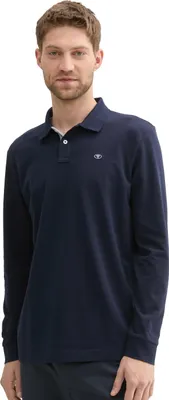 Produktbild von Tom Tailor Basic Contrast Langarm-polo Blau 2XL Mann Blau 2XL